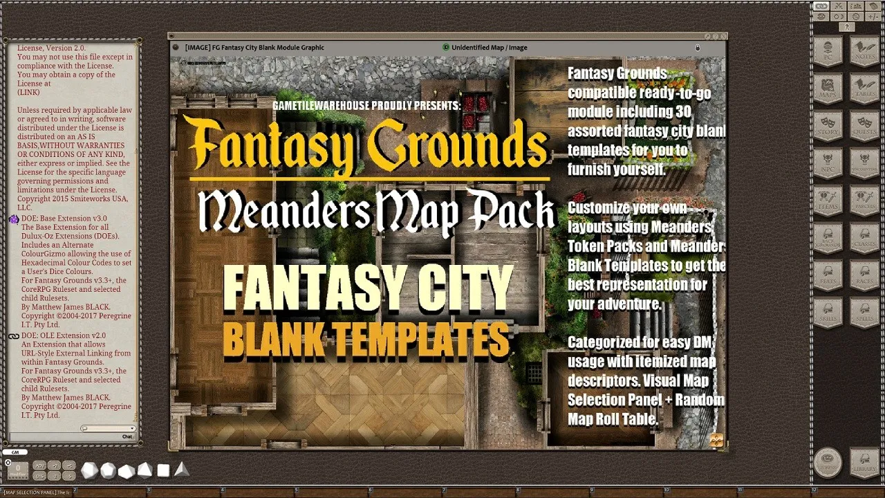 Fantasy Grounds - Meander Map Pack Fantasy City Blank Templates (Map Pack) Screenshot 0