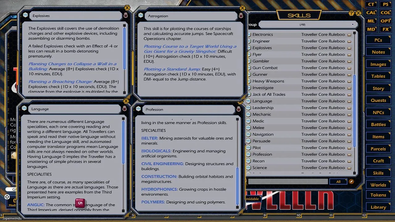 Fantasy Grounds - Mongoose Traveller 2E ruleset (MGT2) Screenshot 8