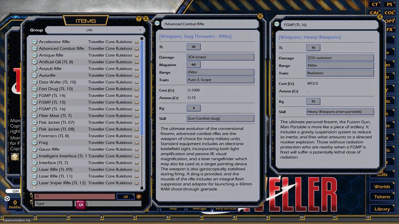 Fantasy Grounds - Mongoose Traveller 2E ruleset (MGT2) Screenshot 6