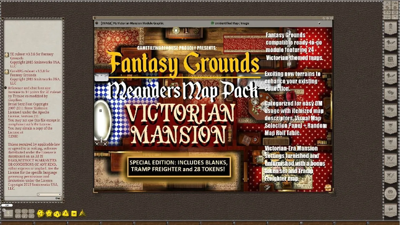 Fantasy Grounds - Meanders Map Pack: Victorian Mansion Special Edition (Map Pack) Screenshot 0