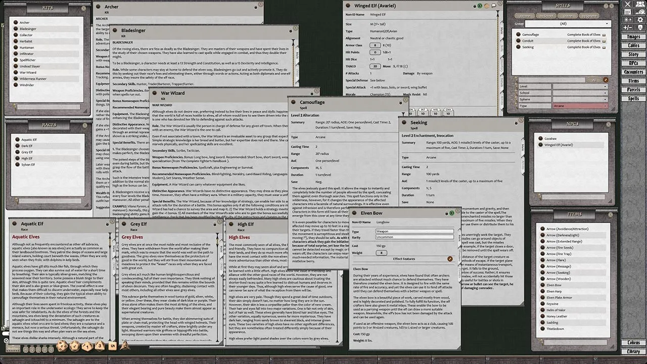 Fantasy Grounds - D&D Classics: PHBR8 The Complete Book of Elves (2E) Screenshot 3