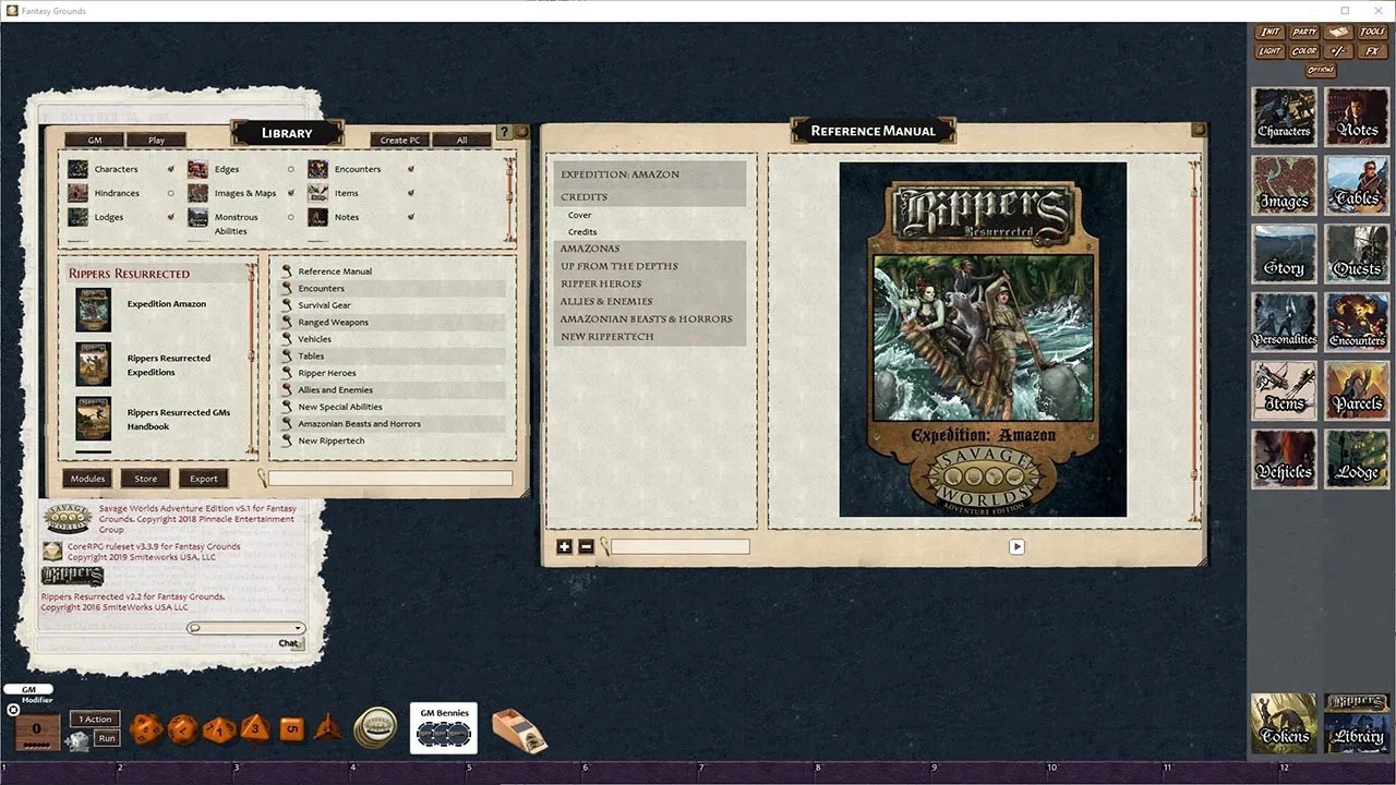 Fantasy Grounds - Rippers Resurrected Expedition: Amazon (SWADE) Screenshot 0