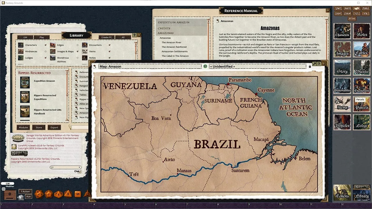 Fantasy Grounds - Rippers Resurrected Expedition: Amazon (SWADE) Screenshot 2