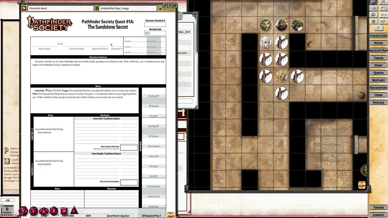 Fantasy Grounds - Pathfinder 2 RPG - Pathfinder Society Quest #1: The Sandstone Secret (PFRPG2) Screenshot 0