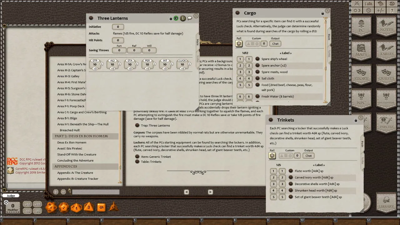 Fantasy Grounds - Dungeon Crawl Classics Horror #5: Creep, Skrag, Creep! (DCC) Screenshot 2