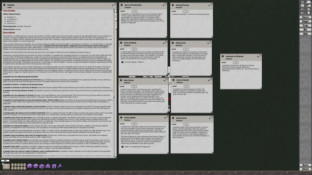 Fantasy Grounds - D&D Classics: PHBR12 The Complete Paladin's Handbook (2E) Screenshot 1