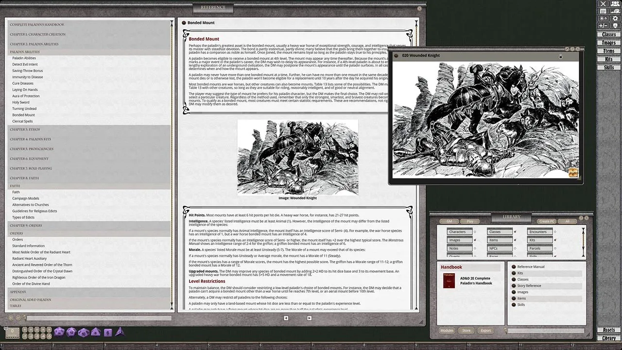 Fantasy Grounds - D&D Classics: PHBR12 The Complete Paladin's Handbook (2E) Screenshot 3