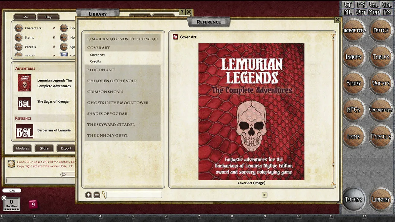 Fantasy Grounds - Lemurian Legends: The Complete Adventures (Barbarians of Lemuria) Screenshot 0