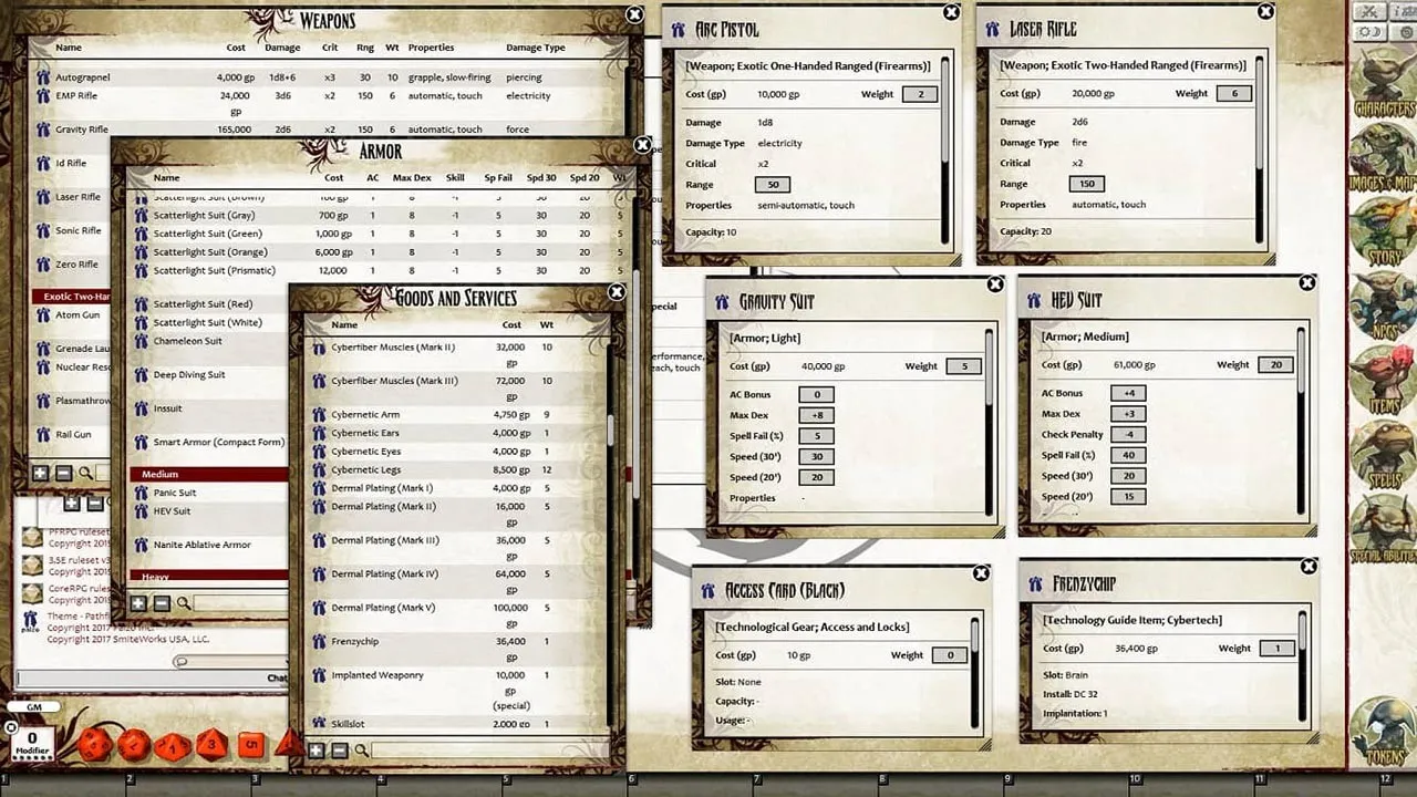 Fantasy Grounds - Pathfinder RPG - Technology Guide Screenshot 4