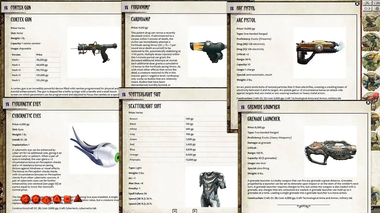 Fantasy Grounds - Pathfinder RPG - Technology Guide Screenshot 5