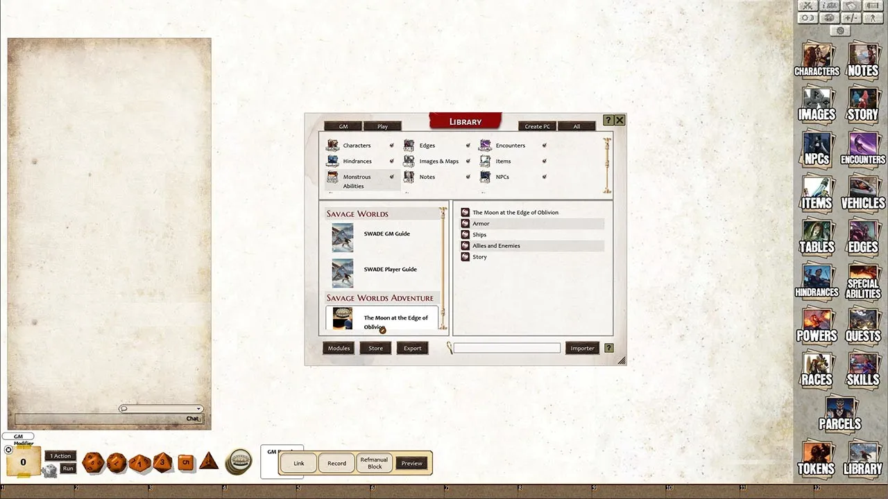 Fantasy Grounds - Moon at the Edge of Oblivion Screenshot 0