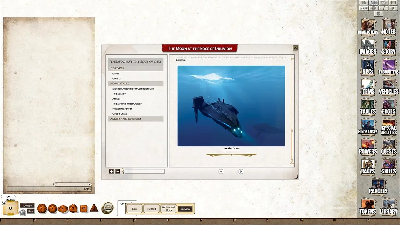 Fantasy Grounds - Moon at the Edge of Oblivion Screenshot 1