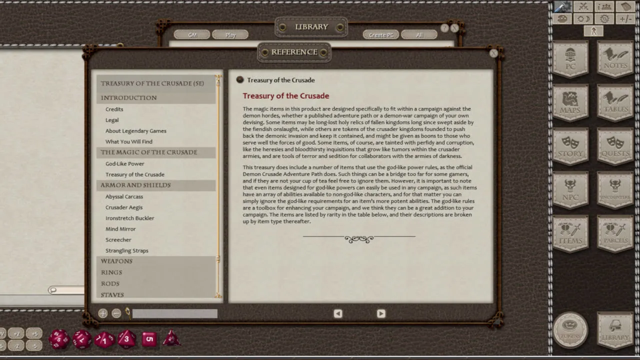 Fantasy Grounds - Treasury of the Crusade Screenshot 0