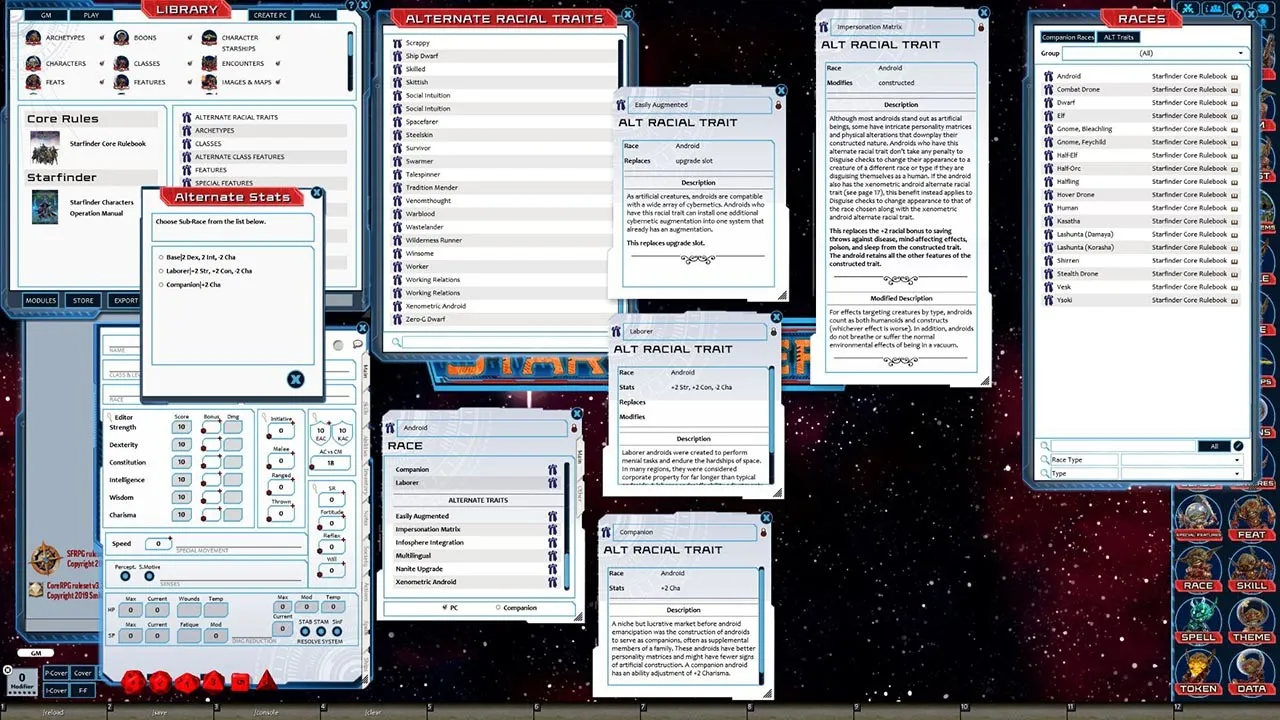 Fantasy Grounds - Starfinder Character Operations Manual Screenshot 8
