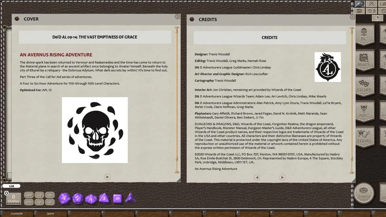Fantasy Grounds - D&D Adventurers League 09-14 The Vast Emptiness of Grace Screenshot 3