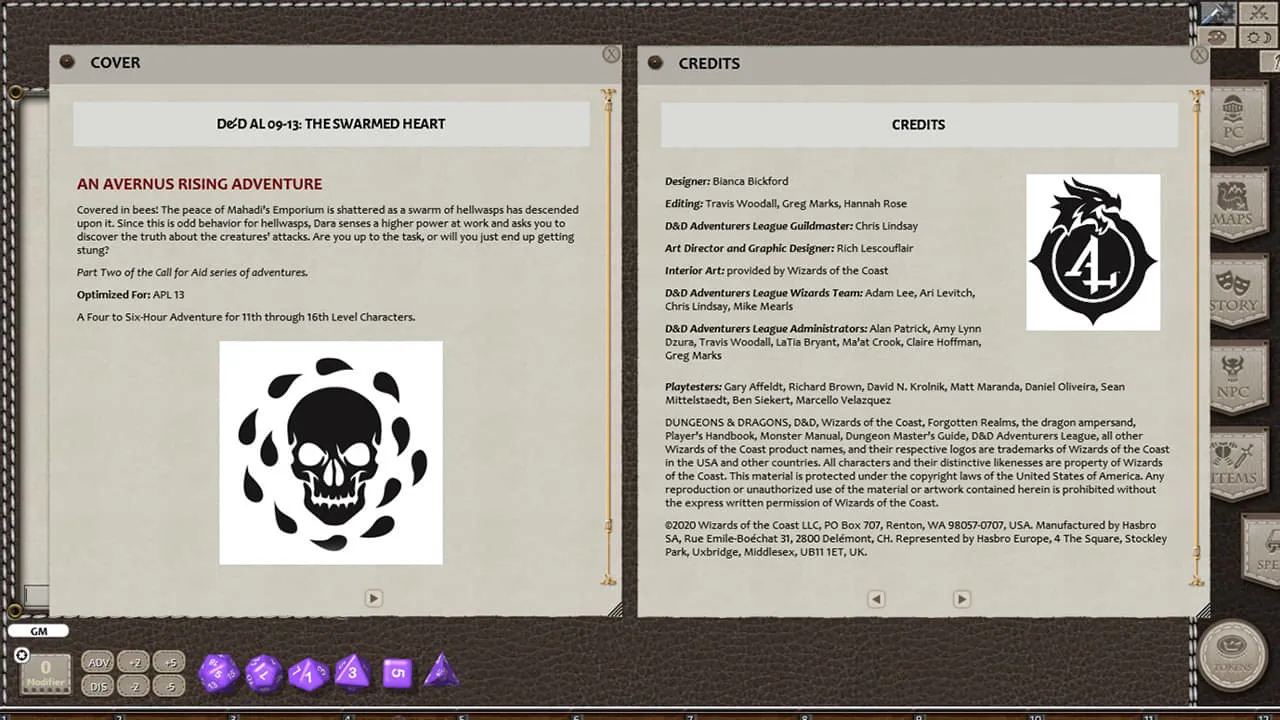 Fantasy Grounds - D&D Adventurers League 09-13 The Swarmed Heart Screenshot 3