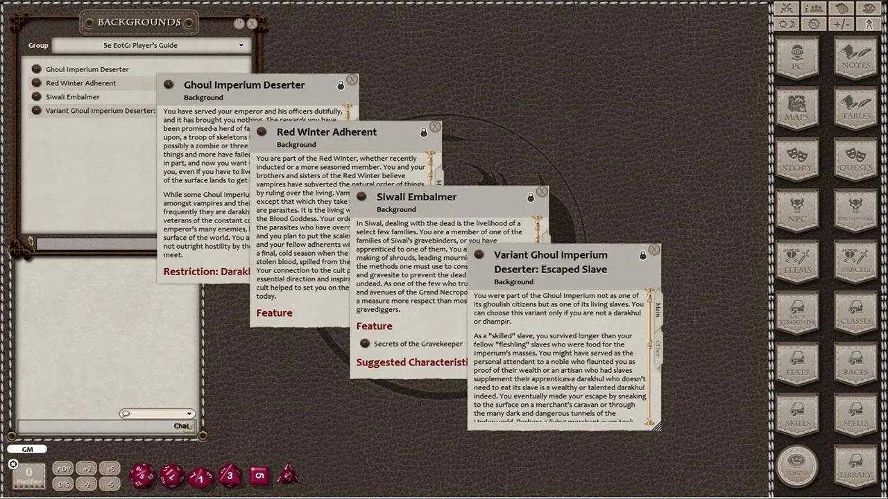 Fantasy Grounds - Underworld Player's Guide Screenshot 3