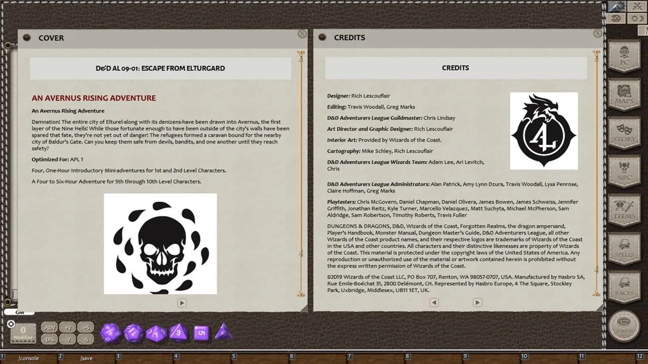 Fantasy Grounds - D&D Adventurers League 09-01 Escape From Elturgard Screenshot 3
