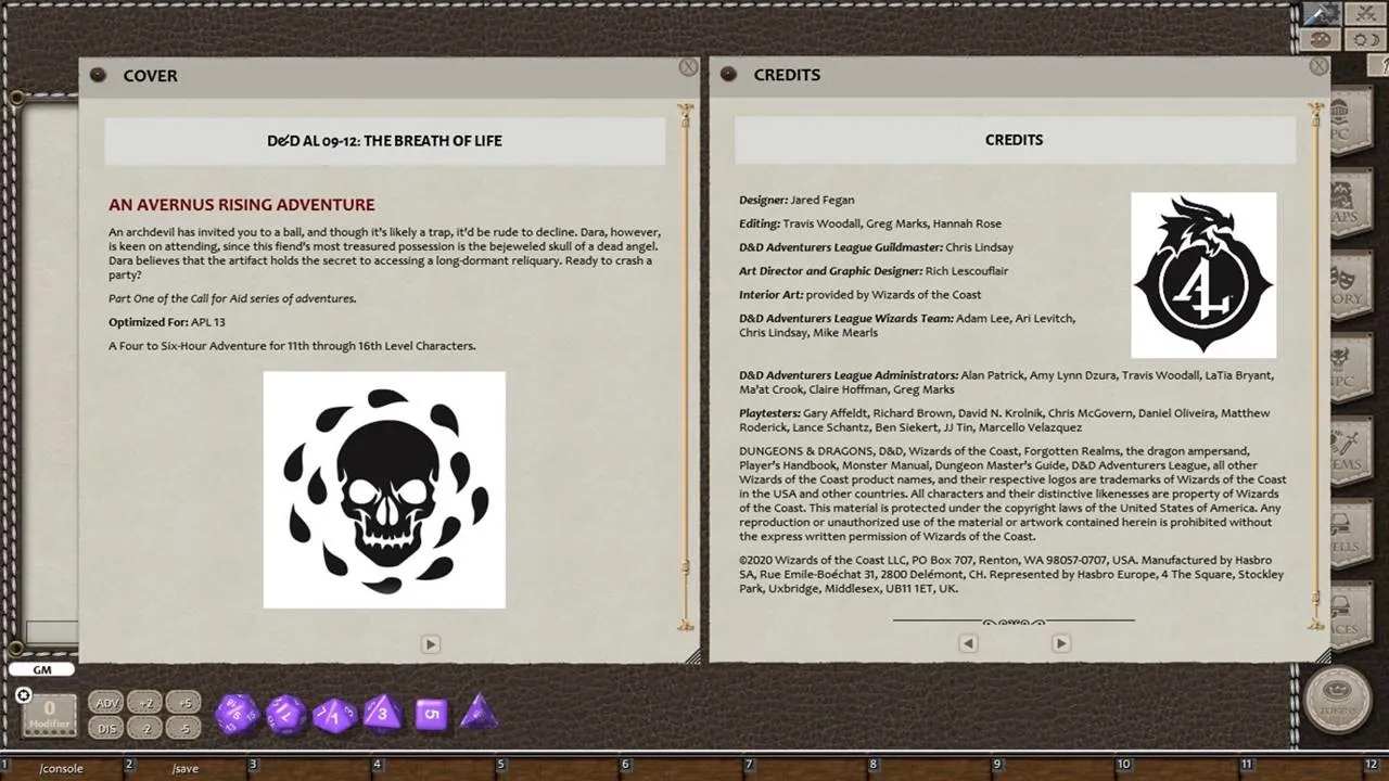 Fantasy Grounds - D&D Adventurers League 09-12 The Breath of Life Screenshot 1