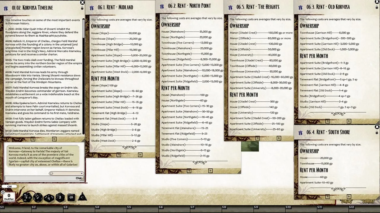 Fantasy Grounds - Pathfinder Chronicles: Guide to Korvosa Screenshot 2