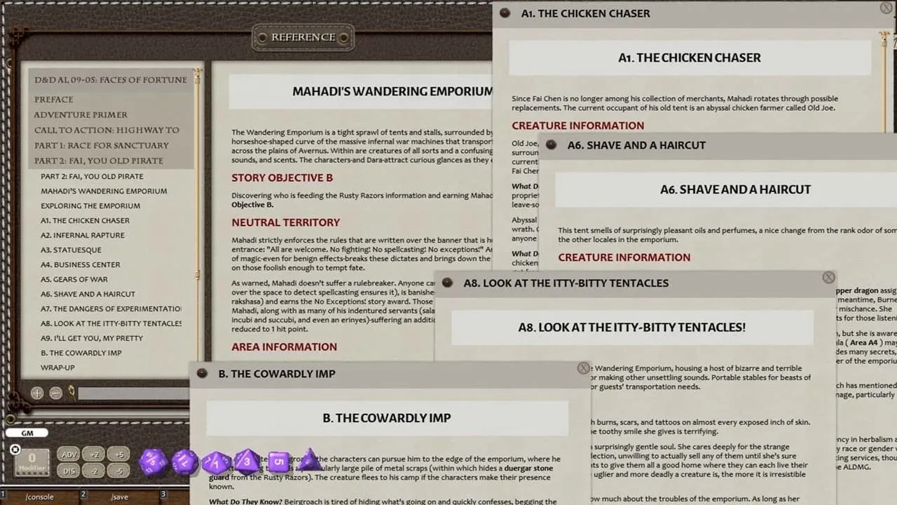 Fantasy Grounds - D&D Adventurer's League 09-05 Faces of Fortune: the Story of Fai Chen Screenshot 1