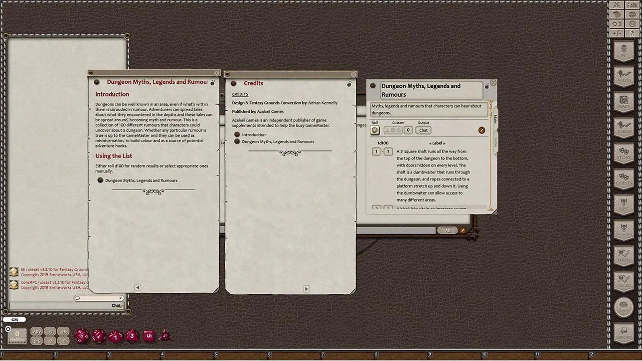 Fantasy Grounds - Rumours, Notes and Books Collection Screenshot 5
