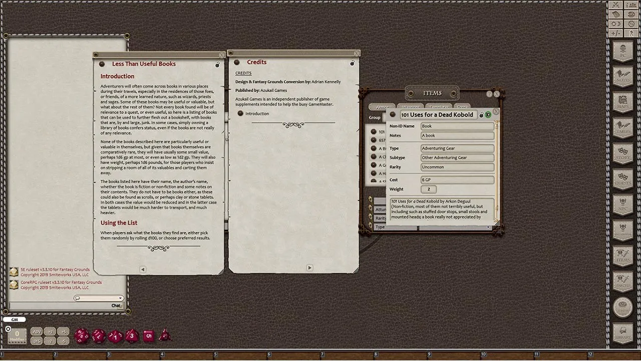 Fantasy Grounds - Rumours, Notes and Books Collection Screenshot 6