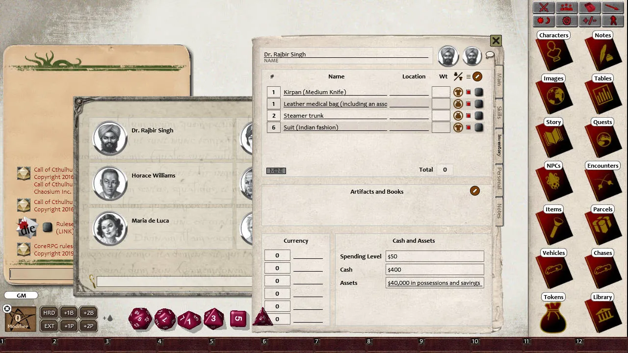 Fantasy Grounds - The Shadow Over Providence Screenshot 0