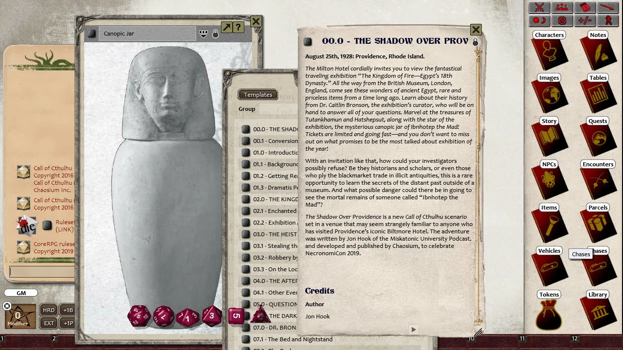 Fantasy Grounds - The Shadow Over Providence Screenshot 1