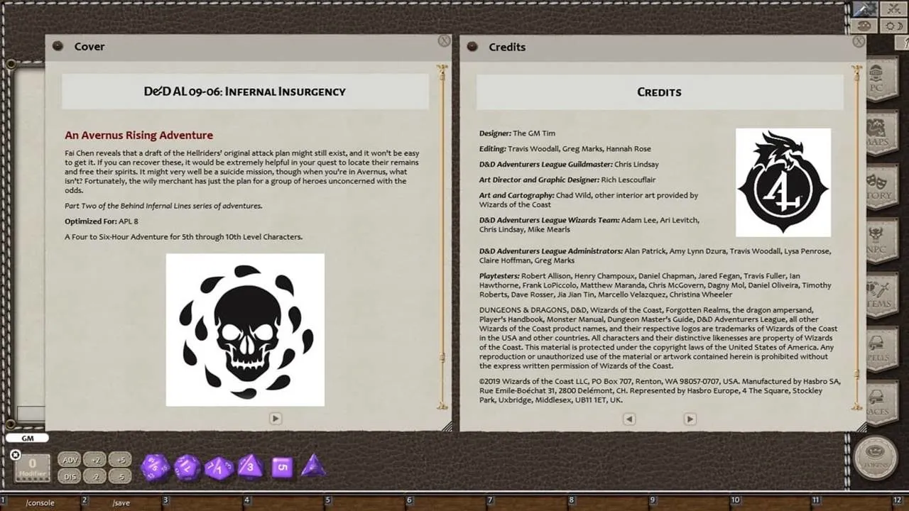 Fantasy Grounds - D&D Adventurer's League 09-06 Infernal Insurgency Screenshot 2