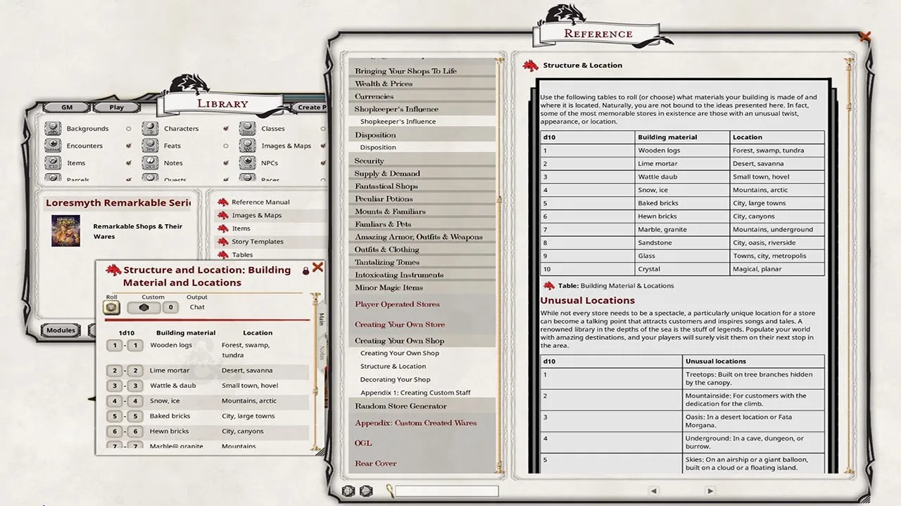 Fantasy Grounds - Remarkable Shops Screenshot 2
