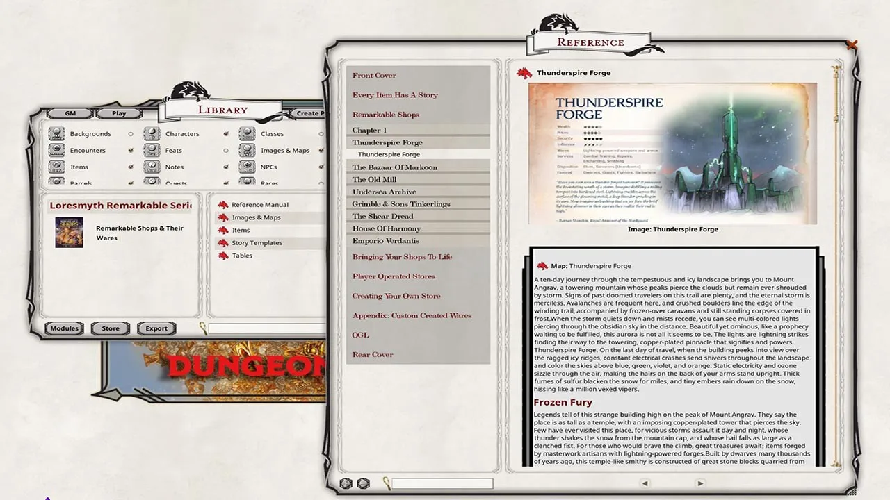 Fantasy Grounds - Remarkable Shops Screenshot 1