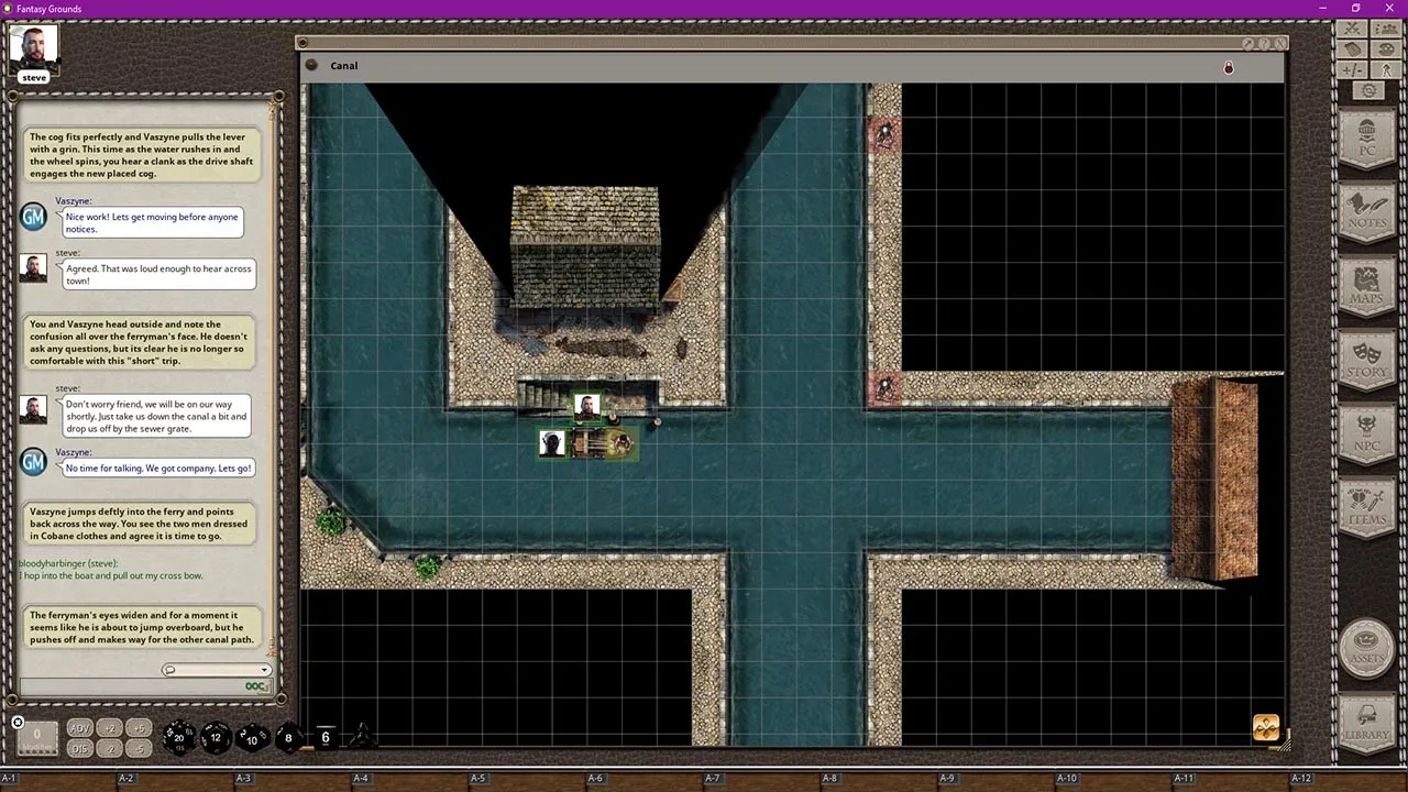 Fantasy Grounds - Black Scrolls Docks and Canals (Map Tile Pack) Screenshot 0