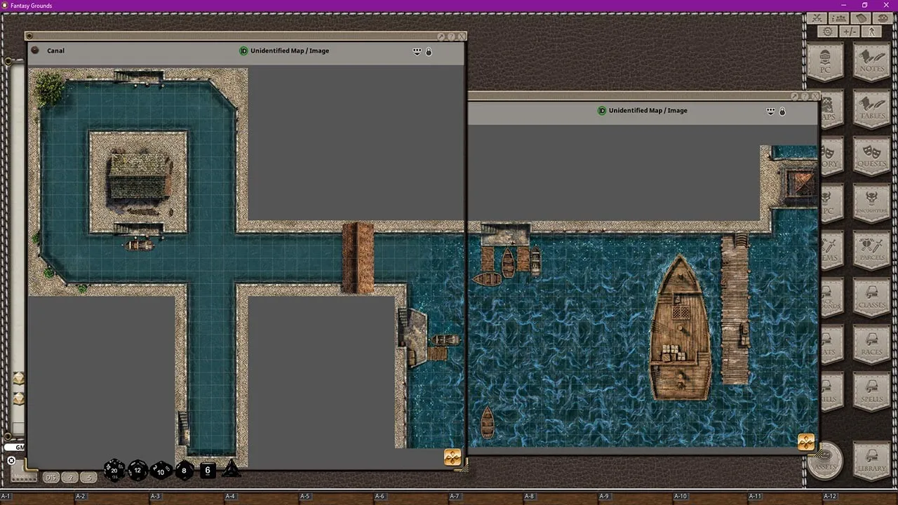 Fantasy Grounds - Black Scrolls Docks and Canals (Map Tile Pack) Screenshot 4