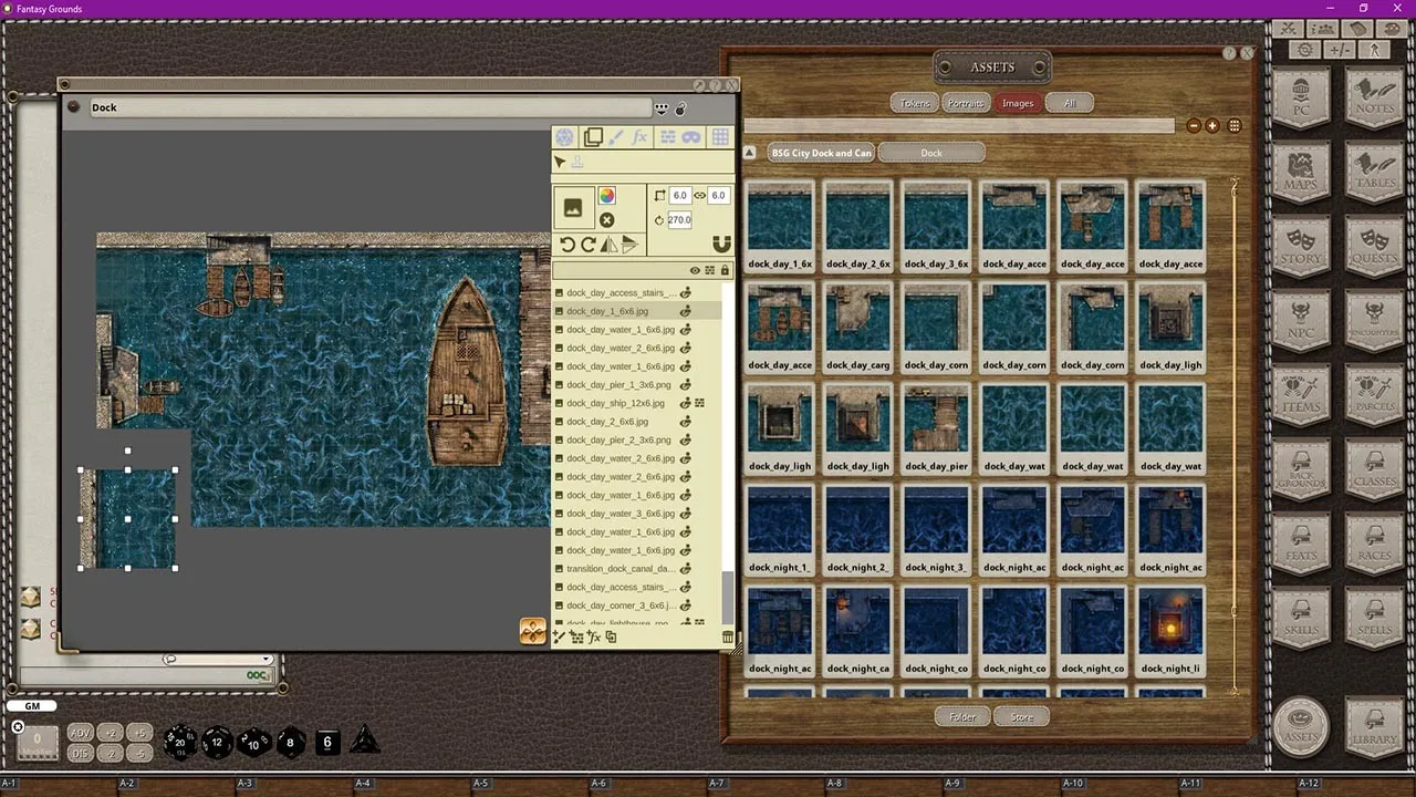 Fantasy Grounds - Black Scrolls Docks and Canals (Map Tile Pack) Screenshot 3