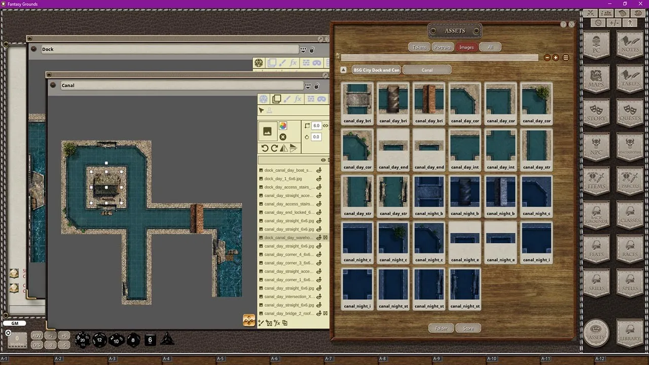 Fantasy Grounds - Black Scrolls Docks and Canals (Map Tile Pack) Screenshot 2