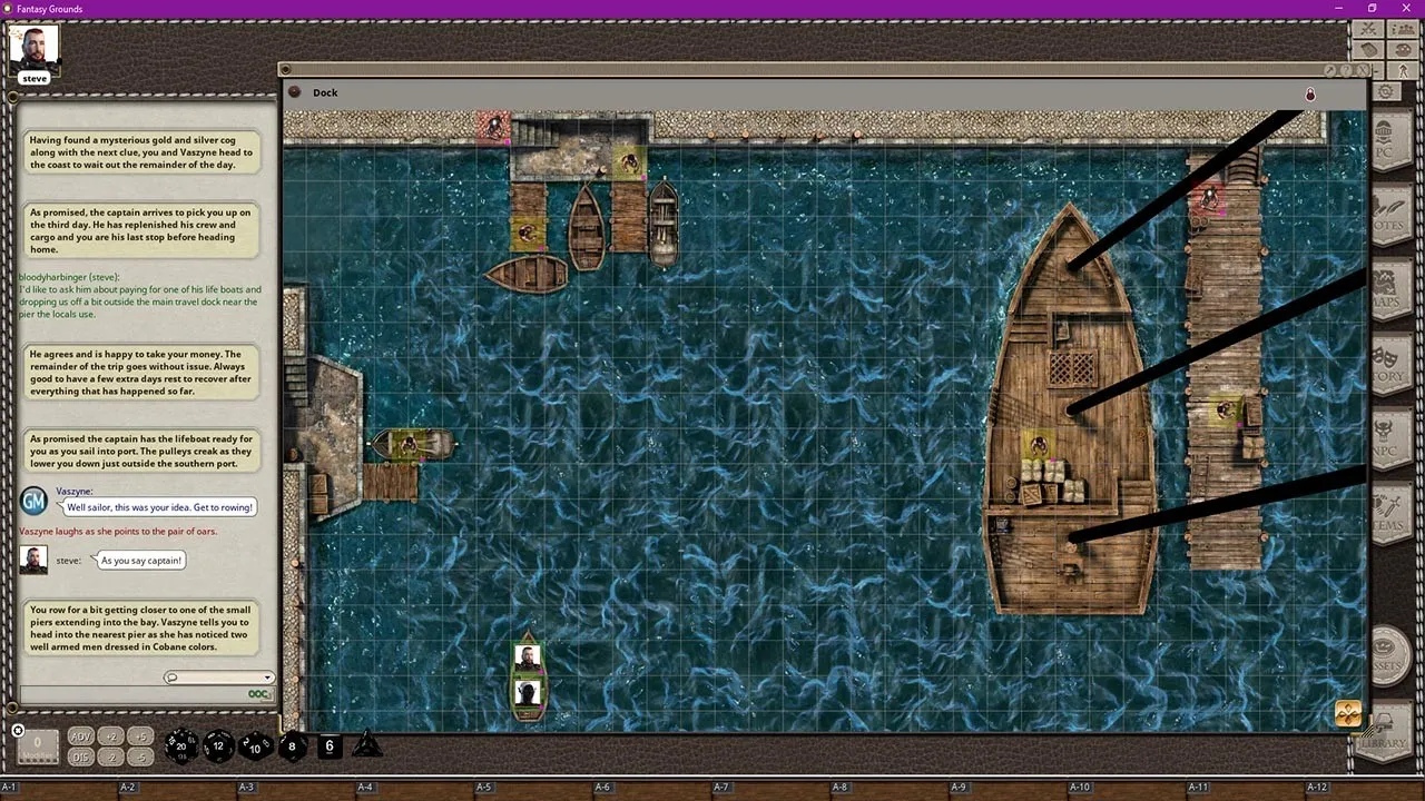 Fantasy Grounds - Black Scrolls Docks and Canals (Map Tile Pack) Screenshot 1