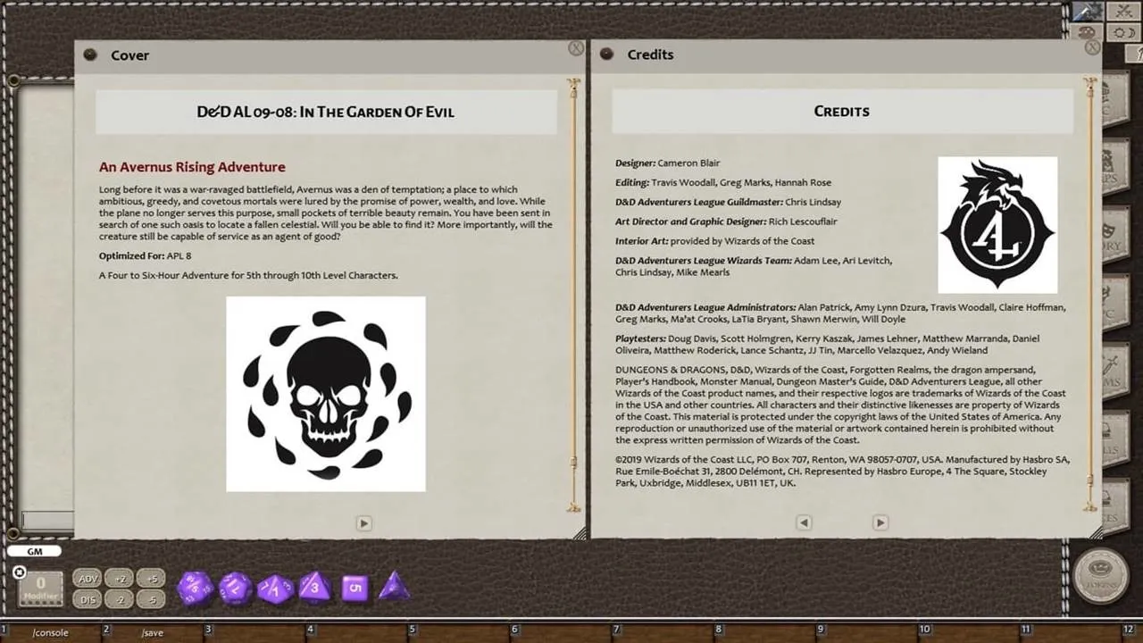 Fantasy Grounds - D&D Adventurers League 09-08 In the Garden of Evil Screenshot 0