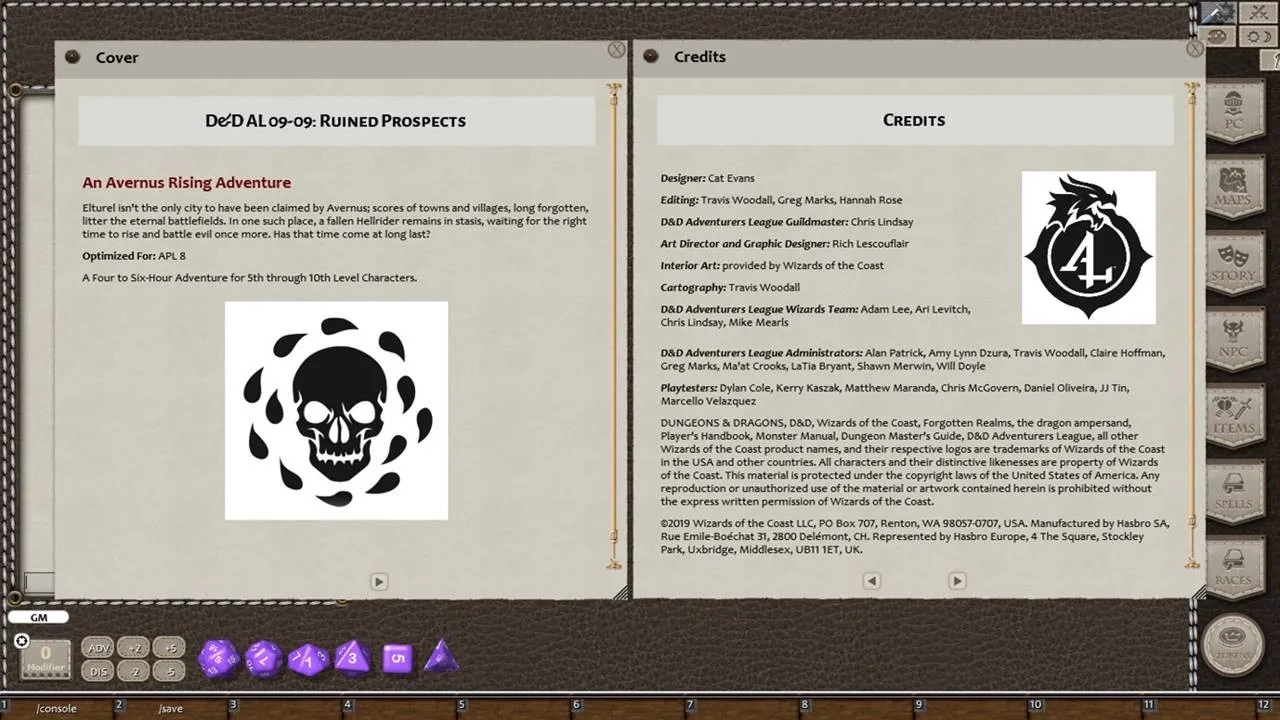 Fantasy Grounds - D&D Adventurers League 09-09 Ruined Prospects Screenshot 1