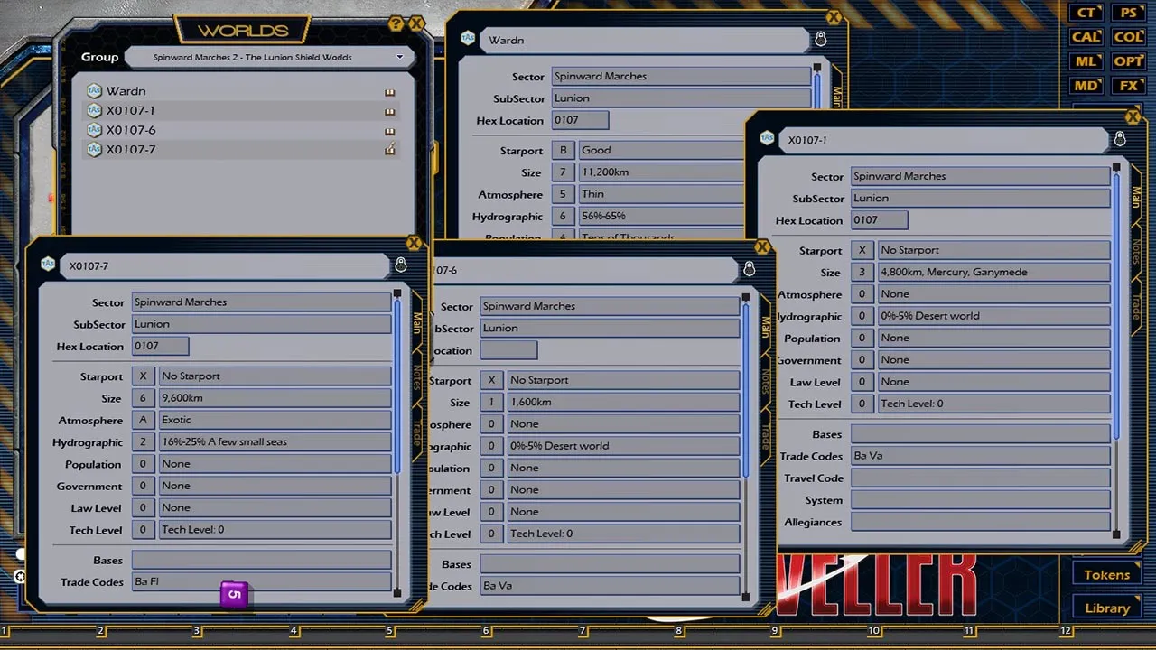 Fantasy Grounds - Spinward Marches 2: The Lunion Shield Worlds Screenshot 1