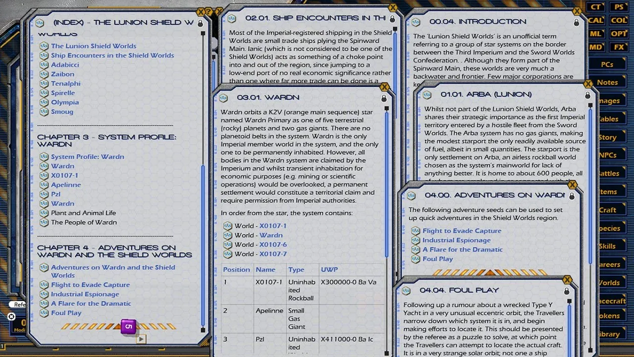 Fantasy Grounds - Spinward Marches 2: The Lunion Shield Worlds Screenshot 4