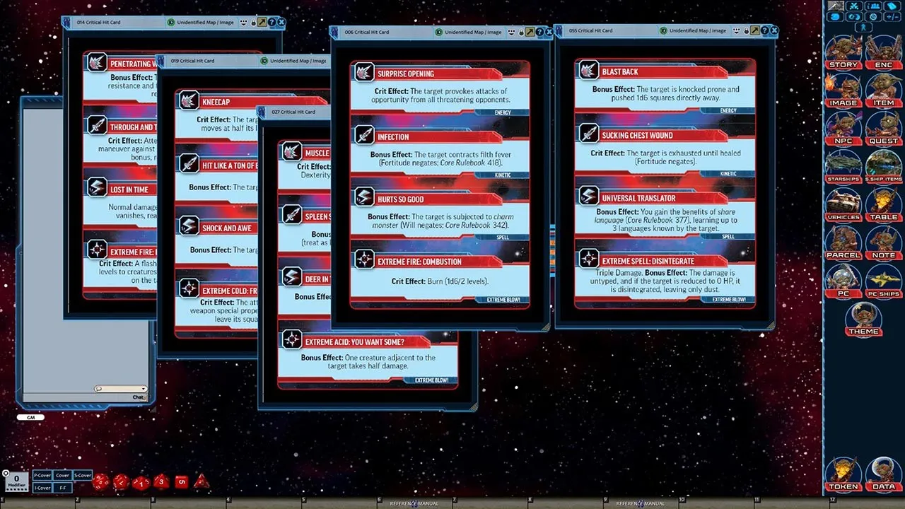 Fantasy Grounds - Starfinder RPG - Starfinder Critical Hit Deck Screenshot 4