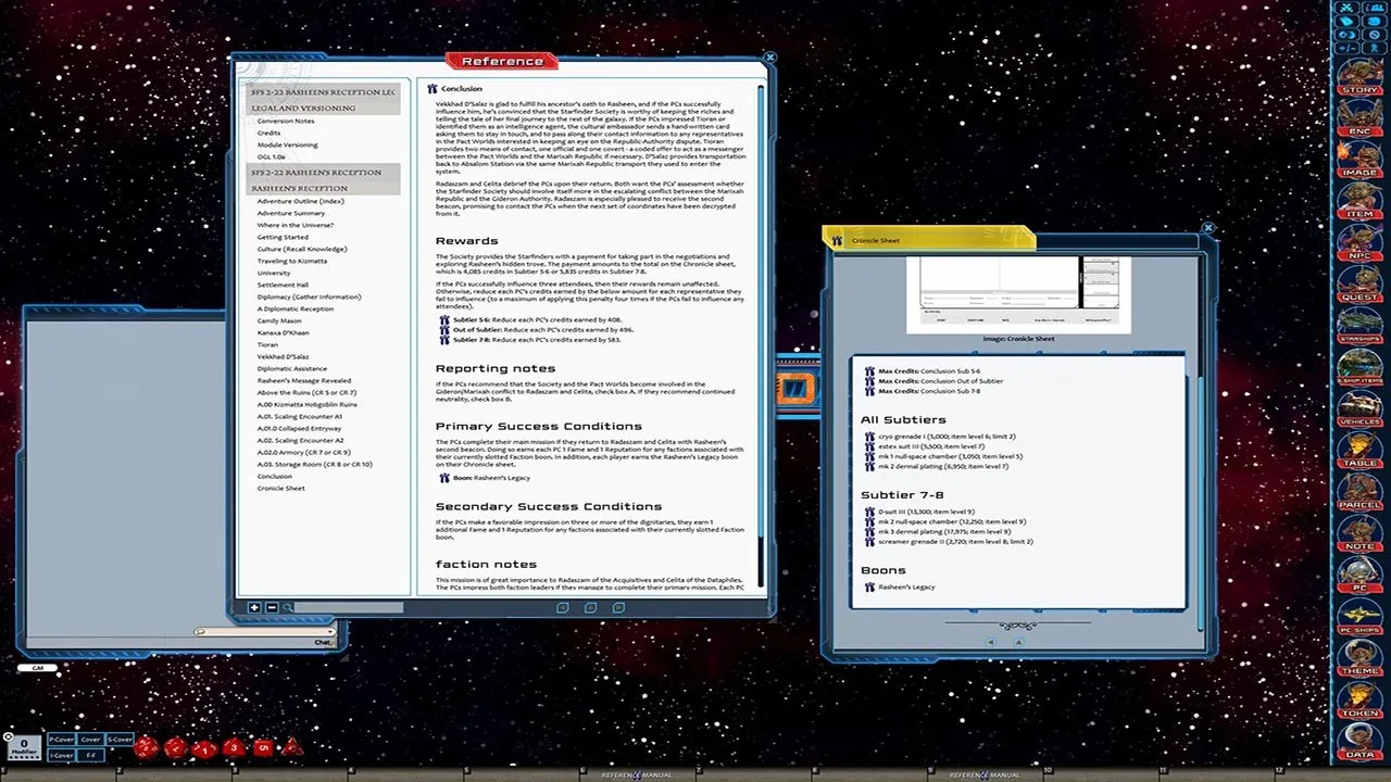 Fantasy Grounds - Starfinder RPG - Starfinder Society Scenario #2-22: Rasheen's Reception Screenshot 3