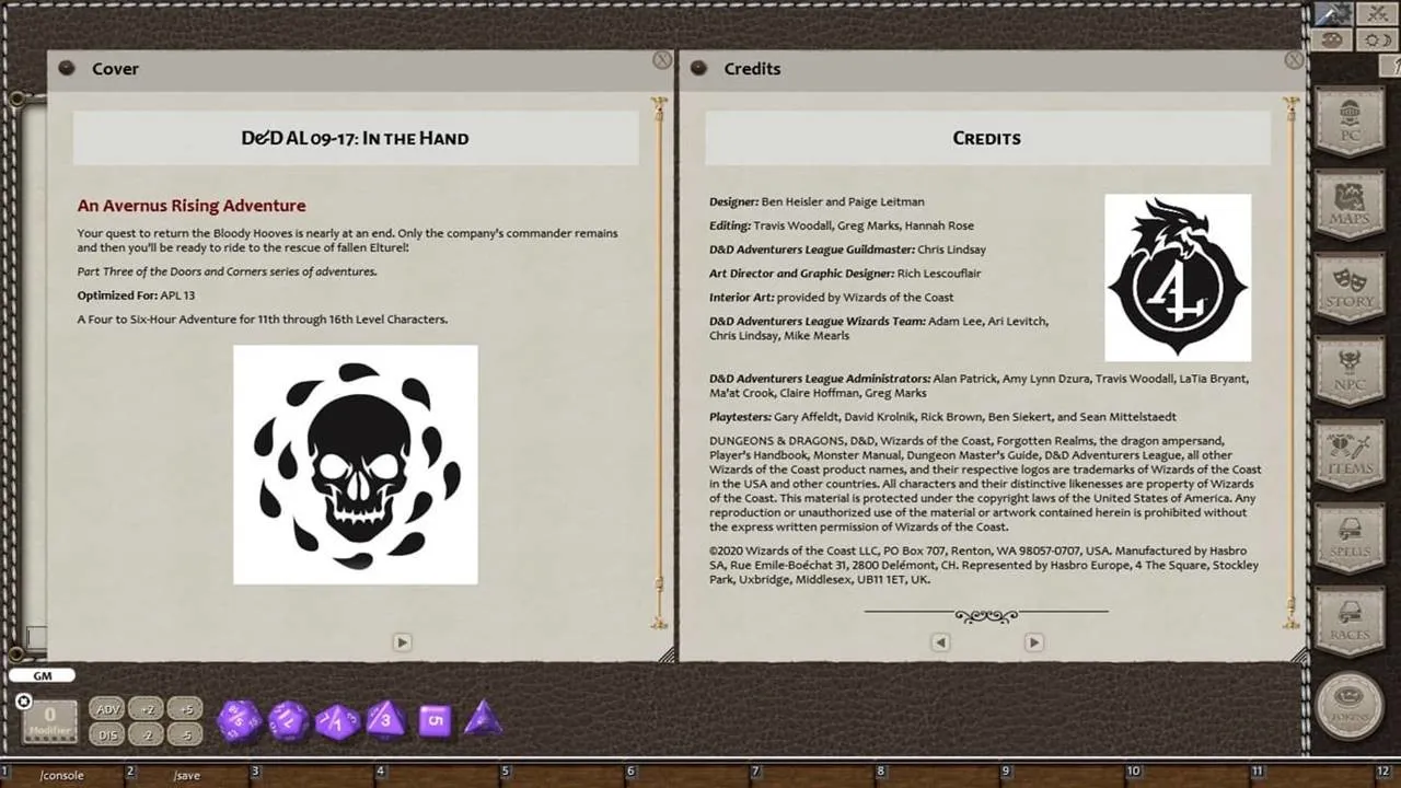 Fantasy Grounds - D&D Adventurers League 09-17 In the Hand Screenshot 0