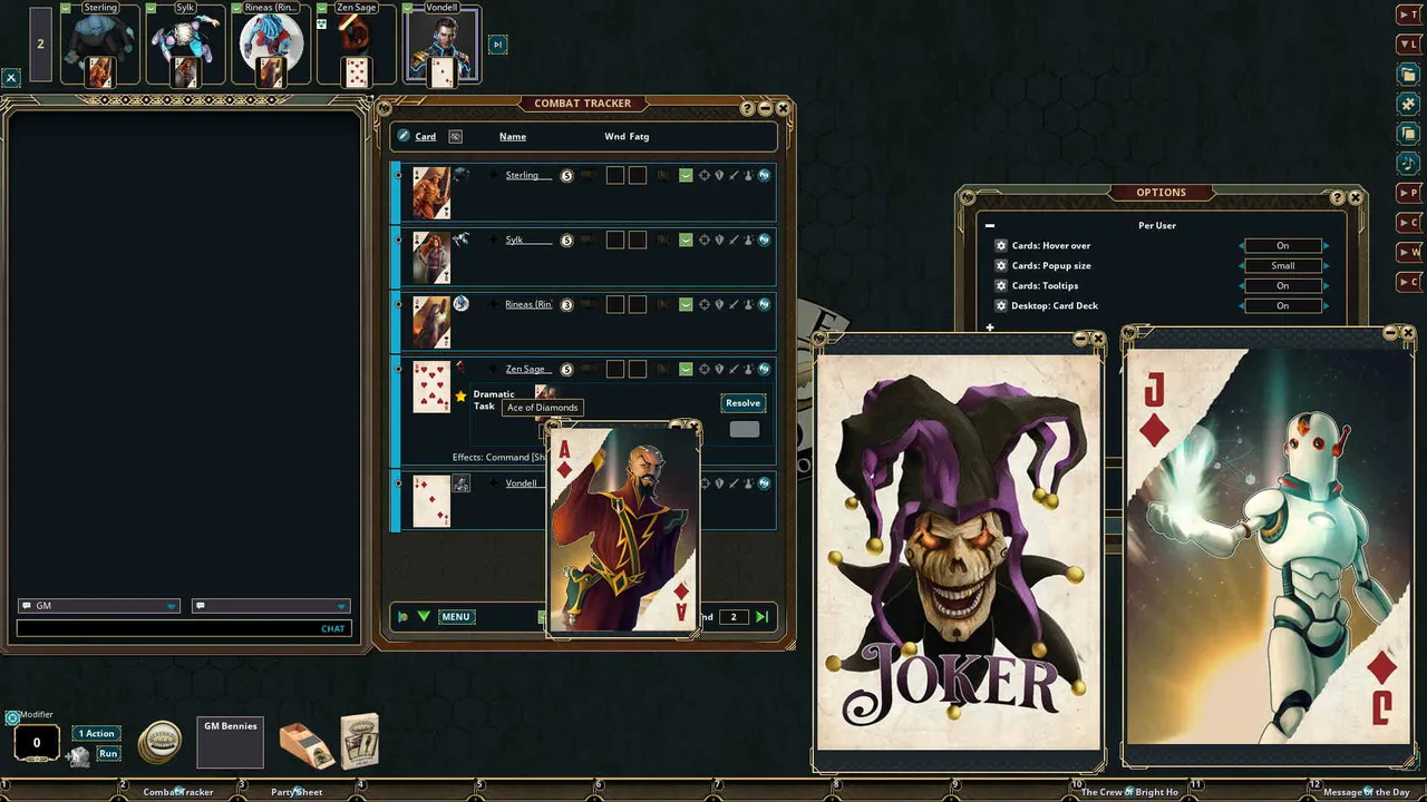 Fantasy Grounds - Savage Worlds Over-Sized Action Deck Screenshot 3