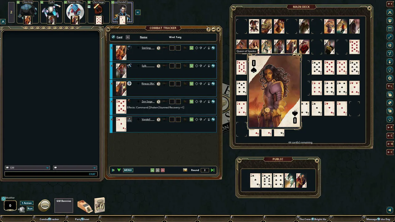 Fantasy Grounds - Savage Worlds Over-Sized Action Deck Screenshot 1