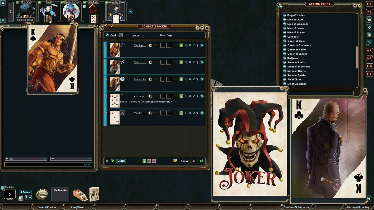 Fantasy Grounds - Savage Worlds Over-Sized Action Deck Screenshot 4