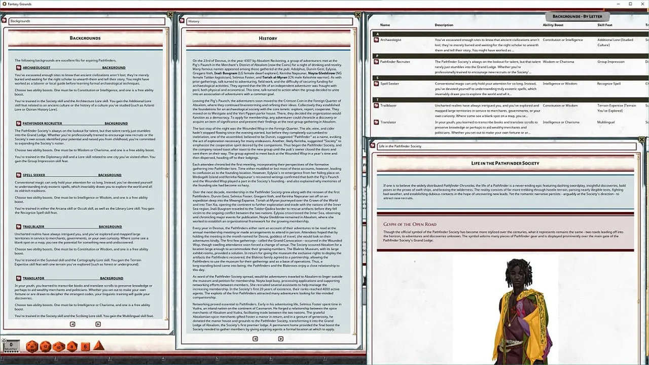 Fantasy Grounds - Pathfinder 2 RPG - Pathfinder Lost Omens: Pathfinder Society Guide Screenshot 3