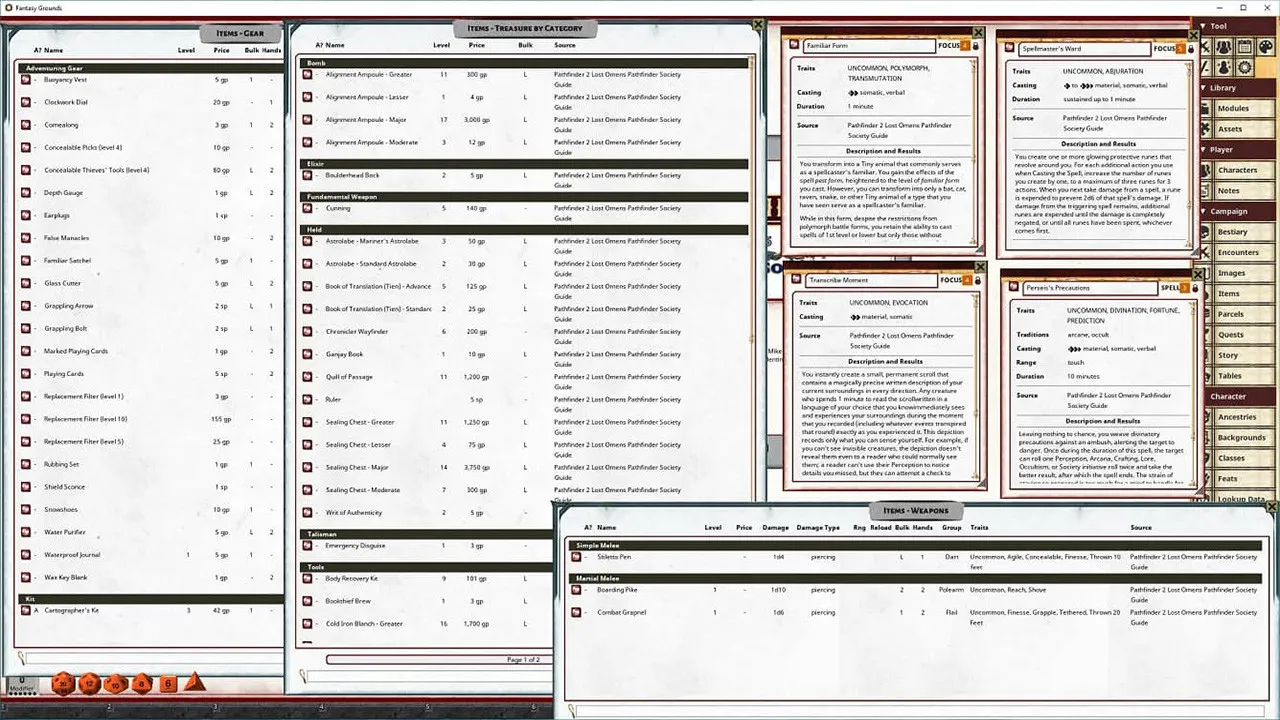 Fantasy Grounds - Pathfinder 2 RPG - Pathfinder Lost Omens: Pathfinder Society Guide Screenshot 2