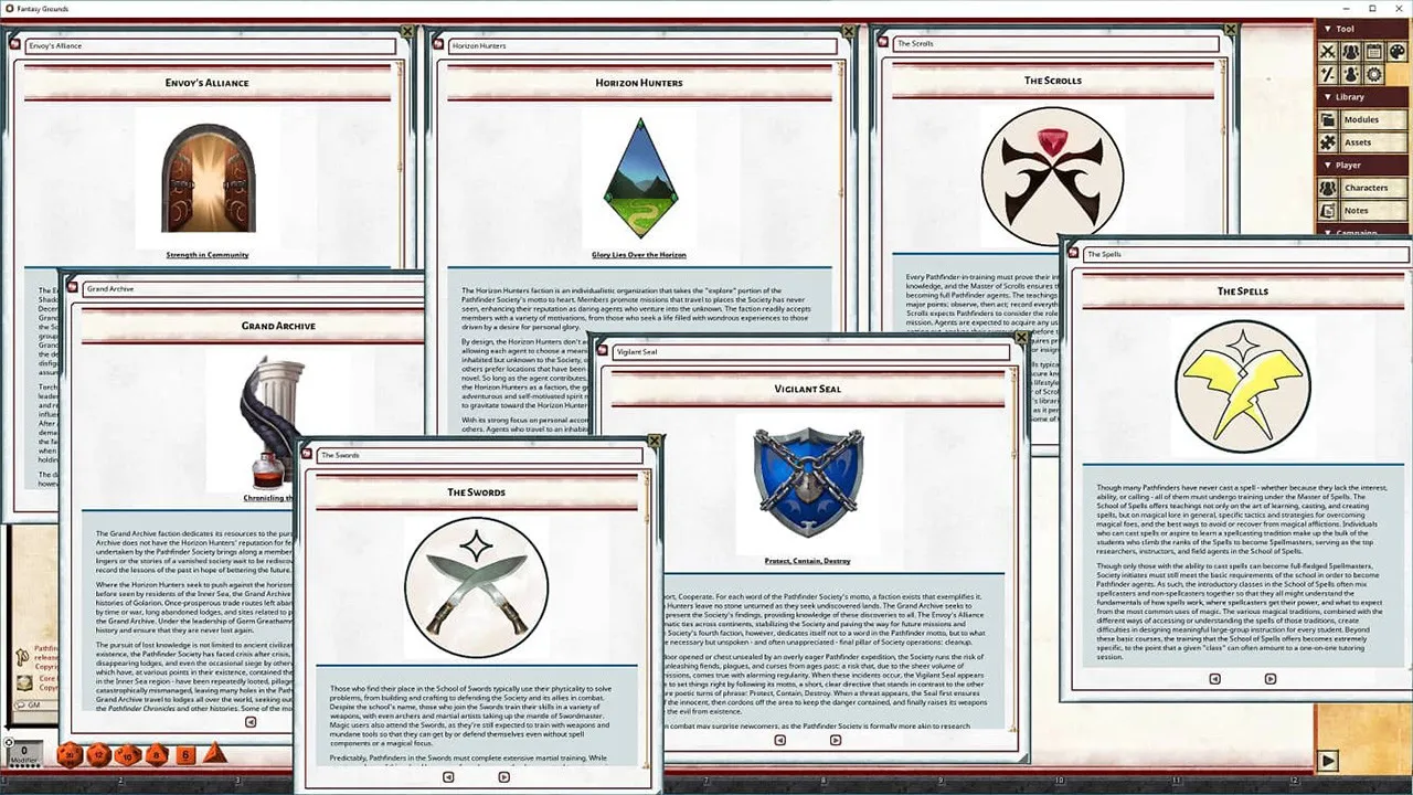 Fantasy Grounds - Pathfinder 2 RPG - Pathfinder Lost Omens: Pathfinder Society Guide Screenshot 4